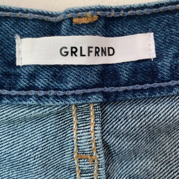 GRLFRND Tatum Crop Flare Distressed Raw Hem Jeans Sz 30 - Picture 7 of 12